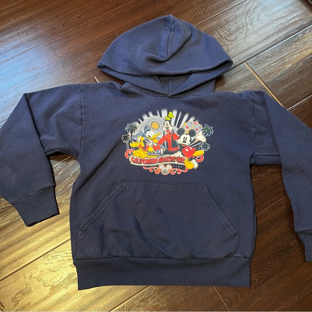 Disney Hanes Vintage Kids California Adventure Hoodie Mickey and Friends - Navy